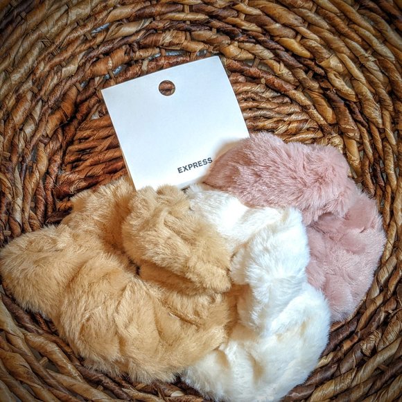 Express Other - NIB Express Faux Fur Scrunchies 3pk